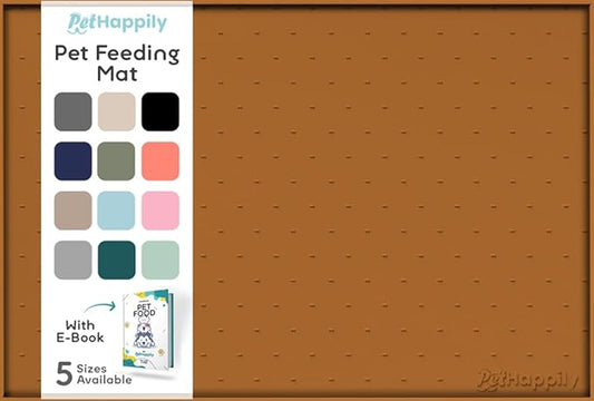 Dog Food Mat - Raised Edges Dogs Mat for Food and Water Prevent Spill, Waterproof Cat Food Mats Protect Floors, Easy Clean Dog Bowl Mats for Food and Water, Silicone Pet Food Tray-PurrikoPets