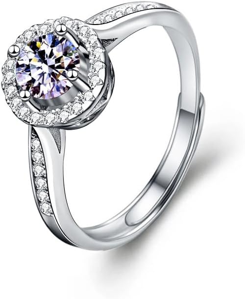 1CT/2CT Queen series moissanite ring, 952 silver, D-color VVS1-2,open rings,adjustable rings for women，Diamond ring substitute, ring for women.