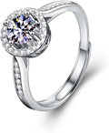 1CT/2CT Queen series moissanite ring, 952 silver, D-color VVS1-2,open rings,adjustable rings for women，Diamond ring substitute, ring for women.