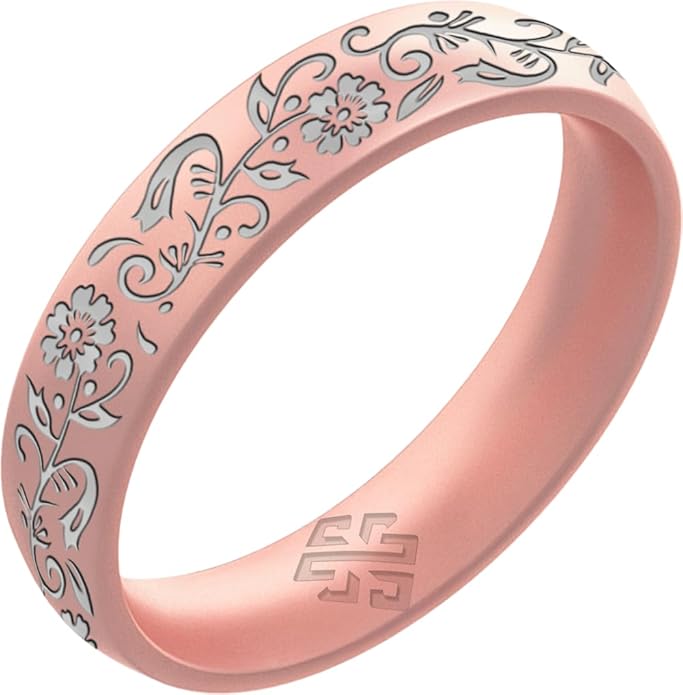 Knot Theory Nordic Bloom Silicone Ring for Men Women - Baby Blue, Lavender, Pink, RoseGold, Sky Blue Breathable Comfort Fit 6mm Bandwidth