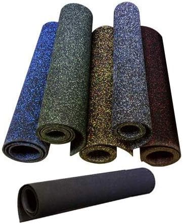 American Floor Mats 1/4in (7mm) Thick 10% Blue/Grey 4' x 8' Heavy Duty Rubber Rolls, Protective Exercise Mats, Home Gym Rubber Flooring-PurrikoPets