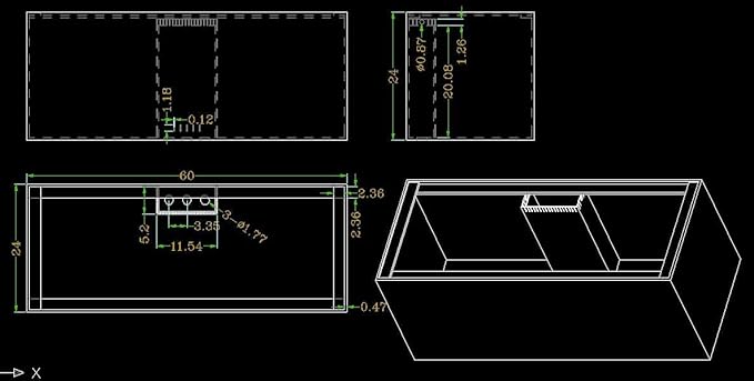 150 Gallon Starfire Glass Aquarium 60x24x24 12mm Eurobraced with Built-in Overflow Box-PurrikoPets