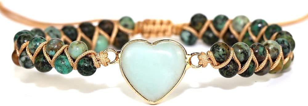 ZOSOJONA Women Handmade Boho Wrap Bracelets Natural Stone Variety Beads Strand Bracelet