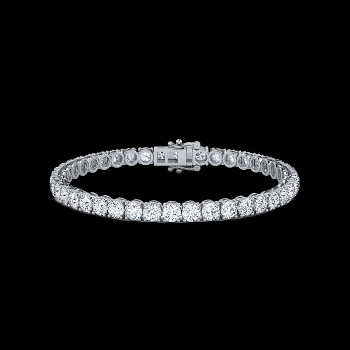 0.50-15 Carat Lab Grown Classic Diamond Tennis Bracelet 4 Prong Setting Luxury Collection (F-G Color, SI Clarity) Length- 7 Inch