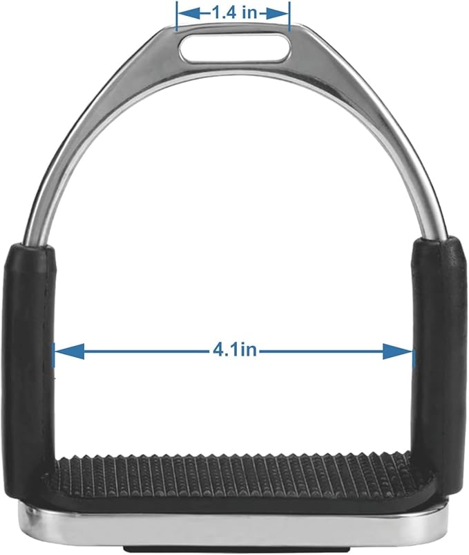 Flex Stainless English Saddle Stirrups Iron Pads Knee Ankle Stress Pain Relief-PurrikoPets