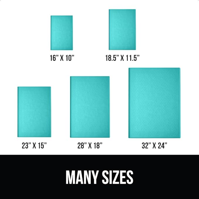 GORILLA GRIP 100% Waterproof Raised Edge BPA Free Silicone Pet Feeding Mat, Dog Cat Food Mats Contain Spills Protects Floors, Placemats for Cats and Dogs Water Bowl, Pets Accessories 23x15 Turquoise-PurrikoPets