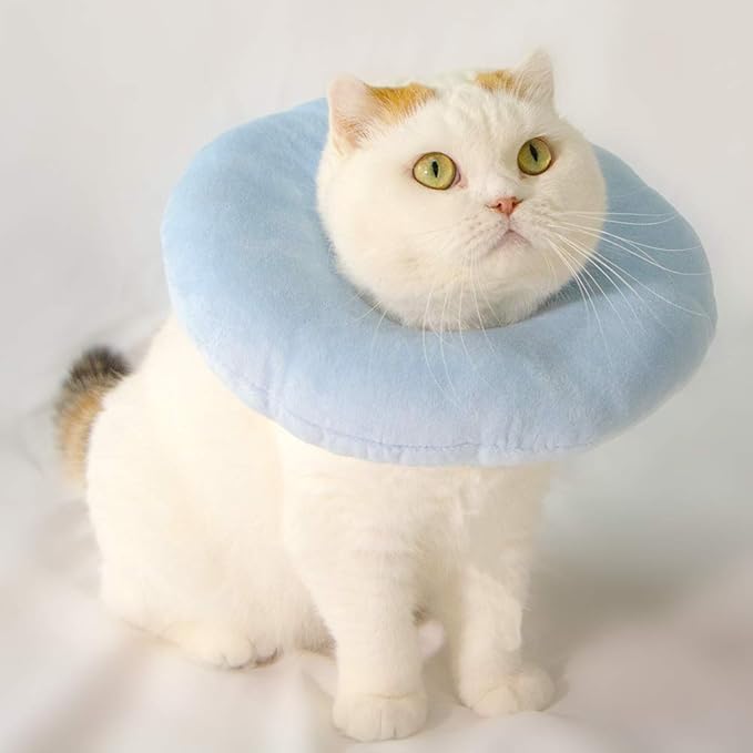 Adjustable Cat Recovery Collar Soft,Cute Pet E-Collar Neck Cone After Surgery Wound Healing Protective Cone Fit for Kitties, Small Dogs(ELC05-whale-m)-PurrikoPets