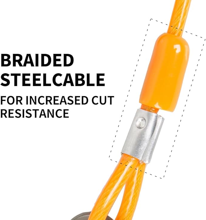 Dog tie Out Cable, 10/20/25/30/50/70/100 feet, Suitable for Dogs up to 350 pounds, Dog Cable with Swivel Buckle, Lightweight, Non-Winding, for Outdoor Camping, Yard Dog Cable (Orange, 20FT)-PurrikoPets