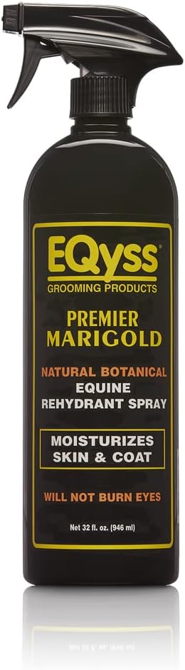 EQyss Premier Marigold Equine Coat Conditioning Spray - Moisturize Horse's Skin & Coat, Add Shine, Detangle, Repel Dirt & Dust, Silicone-Free (32 oz)-PurrikoPets