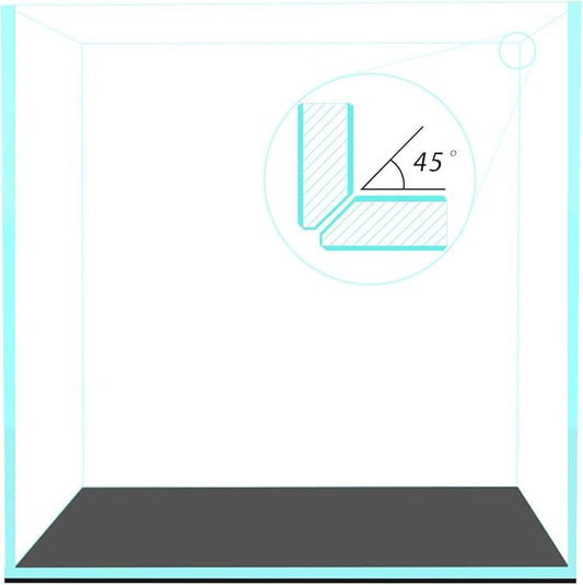 Fzone 7 Gal Rimless Low Iron Fish Tank Nova Clear Ultra-White 45° Mitered Edges Translucent Glass Anata Series Aquarium w/Black Foam Leveling Mat(S30C)-PurrikoPets
