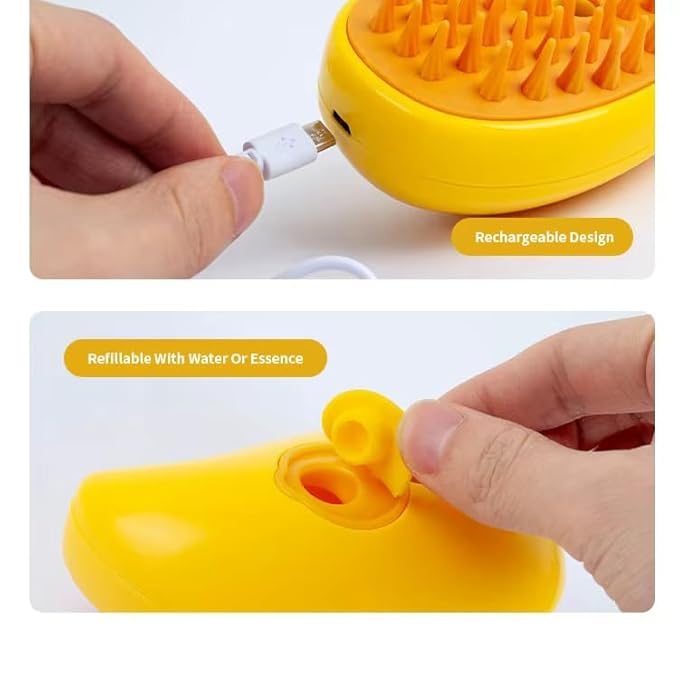 3-in-1 Rechargeable Pet Hair Brush: Massager, Steamy Comb & Self-Cleaning Mist Spray for Cats & Dogs-PurrikoPets