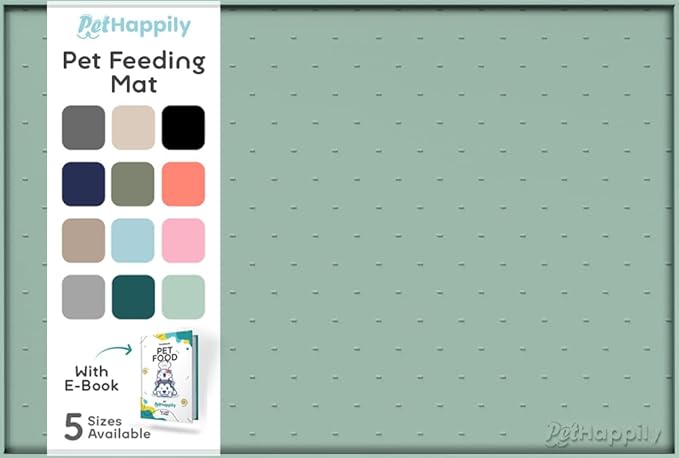 Dog Food Mat - 28x18 Raised Edges Dogs Mat for Food and Water Prevent Spill, Waterproof Cat Food Mats Protect Floors, Easy Clean Dog Bowl Mats for Food and Water, Silicone Pet Feeding Placemats-PurrikoPets
