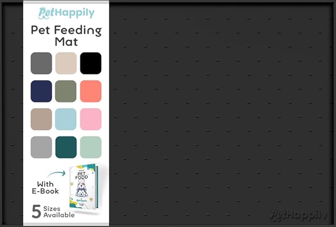 Dog Food Mat - 24x15” Large Silicone Pet Food Mat, Raised Edges for Food and Water Prevent Spill, Waterproof Cat Food Mat Protect Floors,Easy Clean Dog Bowl Mats for Food and Water-PurrikoPets