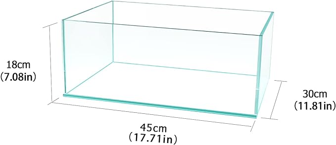 Fzone 6.4 Gal Shallow Rimless Low Iron Fish Tank Nova Clear Ultra-White 45° Mitered Edges Translucent Glass Anata Series Aquarium w/Black Foam Leveling Mat-PurrikoPets