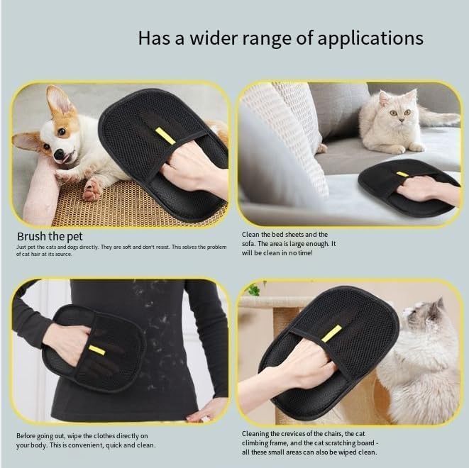 3pcs Glove for Pet Hair Removal, Efficient Grooming for Pet Hair, Cats & Dogs Grooming for Hair Removal-PurrikoPets