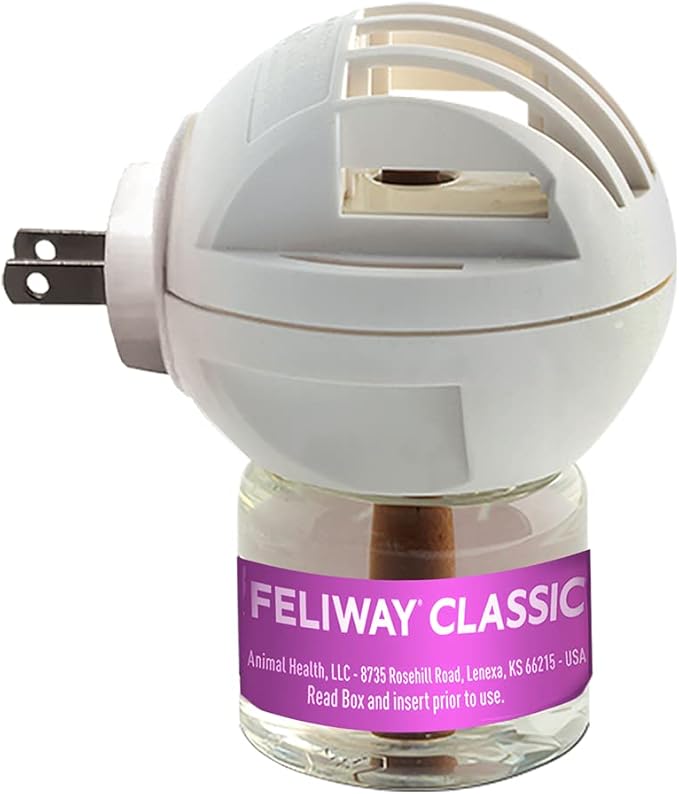 FELIWAY Classic 30 Day Cat Calming Plug In Pheromone Diffuser Starter Kit, 48ml - Helps Reduce Common Signs of Stress in Cats & Kittens, Enhanced Calming-PurrikoPets