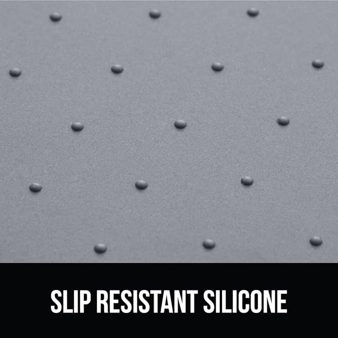 GORILLA GRIP 100% Waterproof Raised Edge BPA Free Silicone Pet Feeding Mat, Dog Cat Food Mats Contain Spills Protects Floors, Placemats for Cats and Dogs Water Bowl, Pets Accessories 18.5x11.5 Gray-PurrikoPets