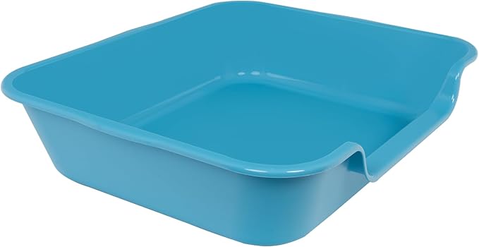 1 Pack of Extra Large Cat Litter Box (ABS Material), Low Entry Senior Litter Pen for Geriatric Kitty Big Cats, Jumbo Pet Safe Litter Boxes Tray for Pets Potty (Light Blue, 24" L x 20" W)-PurrikoPets