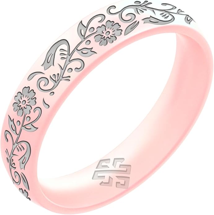 Knot Theory Nordic Bloom Silicone Ring for Men Women - Baby Blue, Lavender, Pink, RoseGold, Sky Blue Breathable Comfort Fit 6mm Bandwidth