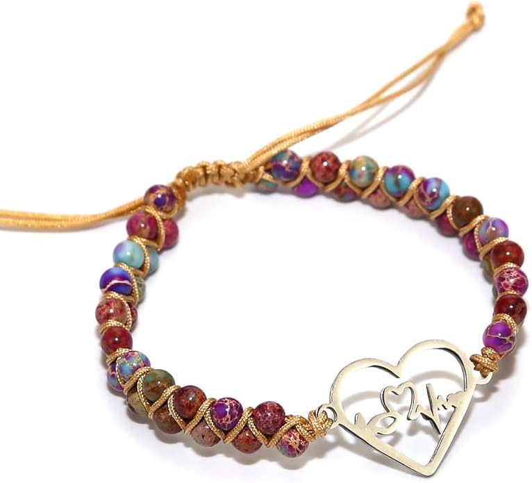 ZOSOJONA Women Handmade Boho Wrap Bracelets Natural Stone Variety Beads Strand Bracelet