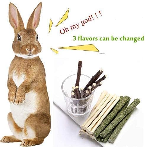 150g 3 Types of Combined Chew Toys Molar Sticks Sweet Bamboo Apple Branch Timothy Grass for Pets Chinchilla Squirrel Gerbil Hamster Squirrel Guinea Pigs-PurrikoPets