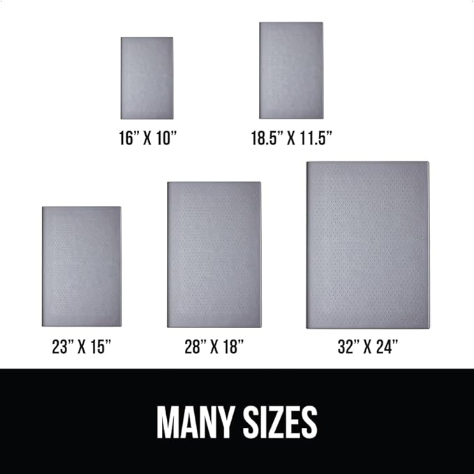 GORILLA GRIP 100% Waterproof Raised Edge BPA Free Silicone Pet Feeding Mat, Dog Cat Food Mats Contain Spills Protects Floors, Placemats for Cats and Dogs Water Bowl, Pets Accessories 18.5x11.5 Gray-PurrikoPets