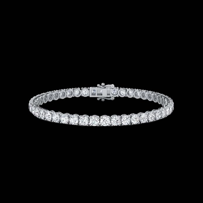 0.50-15 Carat Lab Grown Classic Diamond Tennis Bracelet 4 Prong Setting Luxury Collection (F-G Color, SI Clarity) Length- 7 Inch