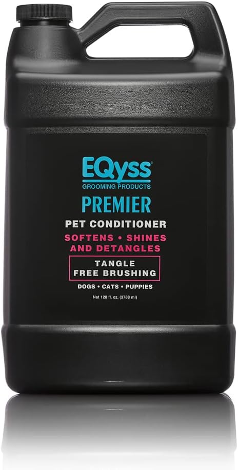 EQyss Premier Pet Conditioner - Moisturizes, Softens, & Conditions Dry Coat & Hair, Detangles & Adds Shine - for all Dogs, Cats, Puppies (128 oz)-PurrikoPets