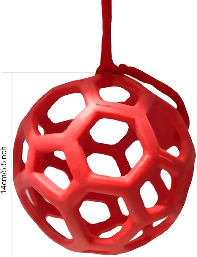 3PCS Hay Feeder Ball Toy for Horses, Goats & Livestock – Rainbow Colors with Hanging Red Cord, Stress Relief & Boredom Prevention (Green, Blue, Red)-PurrikoPets