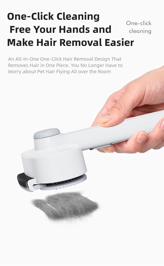 Adjustable Comb for Cats & Dogs: 2-in-1 Deshedding Brush with Hair Removal Board, Dematting Tool for Long/Short Hair - Undercoat Rake & Smooth Grooming Comb-PurrikoPets