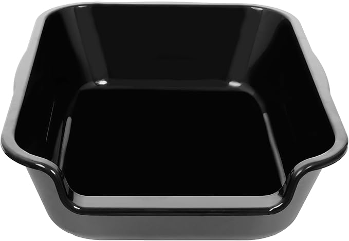 1 Pack of Extra Large Cat Litter Box (ABS Material), Low Entry Senior Litter Pen for Geriatric Kitty Big Cats, Jumbo Pet Safe Litter Boxes Tray for Indoor Pets Potty (Black, 20"L x 15.5"W)-PurrikoPets