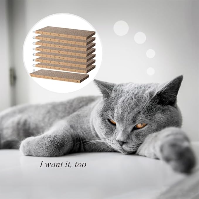 8 Packs in 1 Cat Scratch Pad, Cat Scratcher Cardboard,Reversible,Durable Recyclable Cardboard, Suitable for Cats to Rest, Grind Claws and Play-PurrikoPets