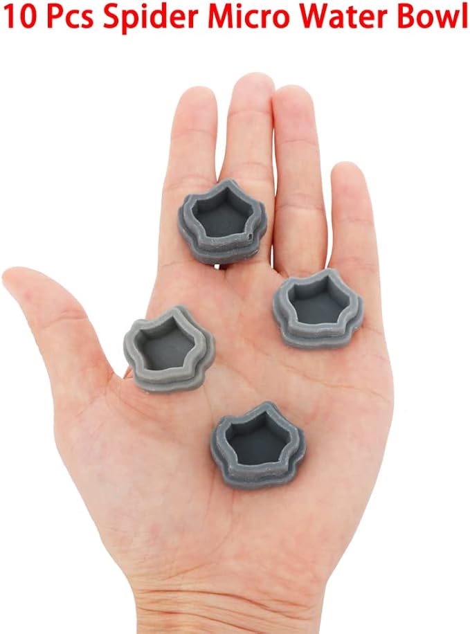 10 Pack Small Size Spider Terrariums Breeding Box Hatching Container Insect Scorpion Centipede Acrylic Breeding Box (with 10 Pcs Micro Water Bowl-PurrikoPets