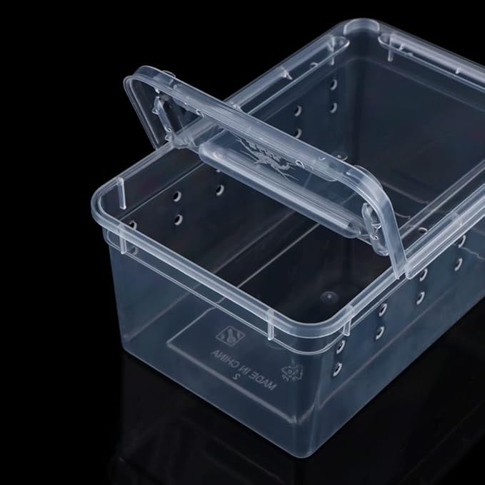 5 Pcs Spider Small Terrariums Breeding Box Transparent Hatching Container Plastic Feeding Box for Small Reptile Spider Scorpion Centipede Insect-PurrikoPets