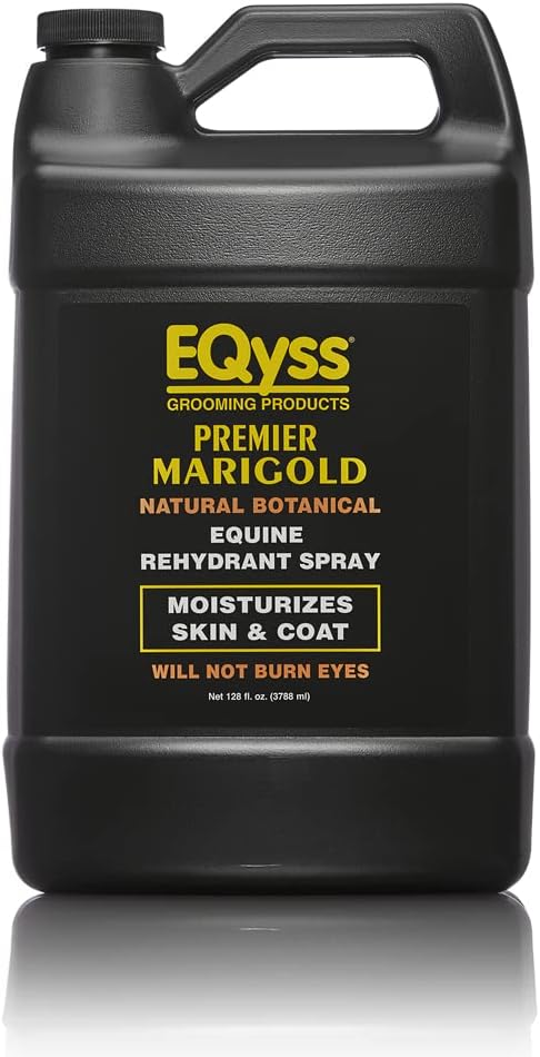 EQyss Premier Marigold Equine Coat Conditioning Spray - Moisturize Horse's Skin & Coat, Add Shine, Detangle, Repel Dirt & Dust, Silicone-free (128 oz)-PurrikoPets