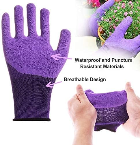 Garden Tools Set, 11 Pieces Gardening Gifts with Purple Floral Print, Ergonomic Handle, Trowel, Rake, Shovels, Pruner, Shears, Sprayer, Gloves, Garden Hand Tools with Carrying Case-PurrikoPets