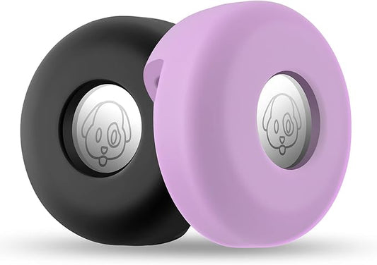 Airtag Holder for Dog Collar, Cibaabo Silicone Air Tag Case Cover Compatible with Apple Airtags for 0.8-1.2inch Cat Pet Collar Harness Loop-PurrikoPets