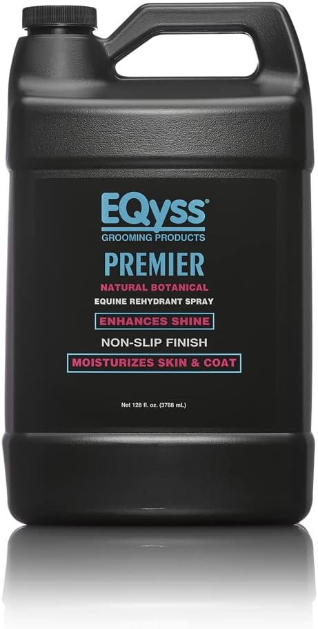 EQyss Premier Equine Rehydrant Spray - Moisturize Horse's Skin & Coat, Add Shine, Detangle, Repel Dirt & Dust - No Silicone, Non-slip Finish (128 oz)-PurrikoPets
