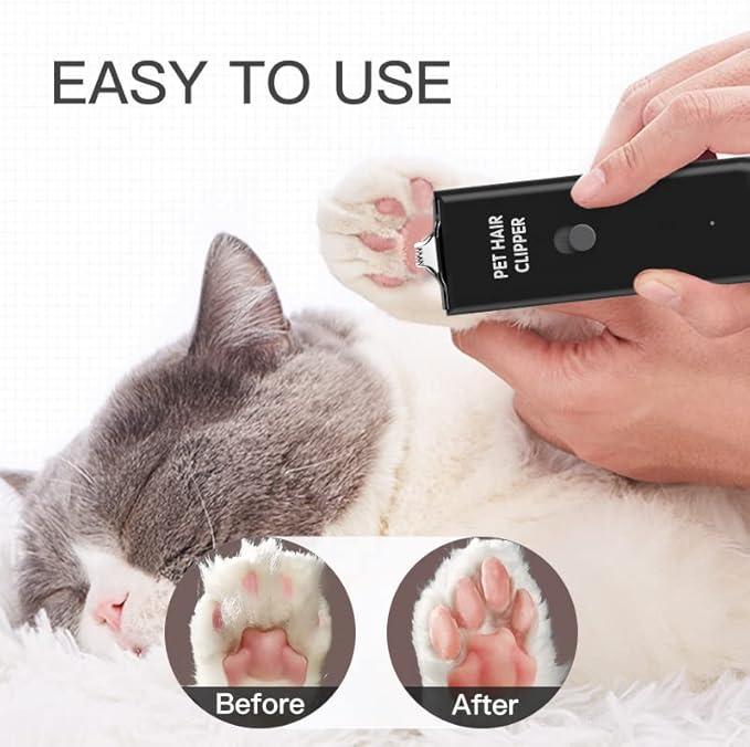 Feet Hair Trimmer, Dog Clippers,Quiet Washable USB Rechargeable Cordless Dog Grooming Kit,Electric Pets Hair Trimmers Shaver Shears for Dogs and Cats Black-PurrikoPets