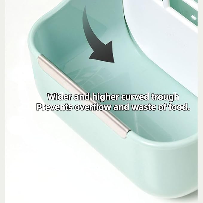 2 in 1 Food Hay Feeder for Guinea Pig, Rabbit Feeder, Indoor Hay Feeder for Guinea Pig, Rabbit, Chinchilla, Feed Bowls Use for Grass & Food (Pink)-PurrikoPets