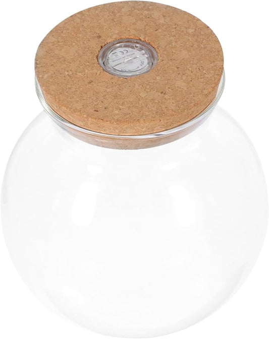 Fish Bowl with LED Light - Small Betta Fish Tank with LED Lighting and Lid Glass Fish Bowl Small Aquarium for DIY Landscape-PurrikoPets