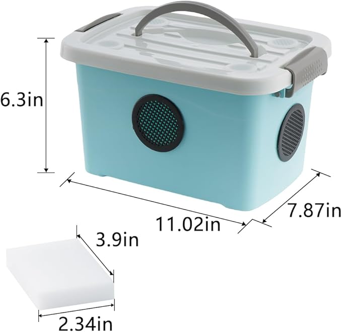 1 Pack Cricket Breeding Box Insect Keeper Reptile Feeding Box for Reptile Bearded Dragon Leopard Gecko Lizard Frog Snake-PurrikoPets