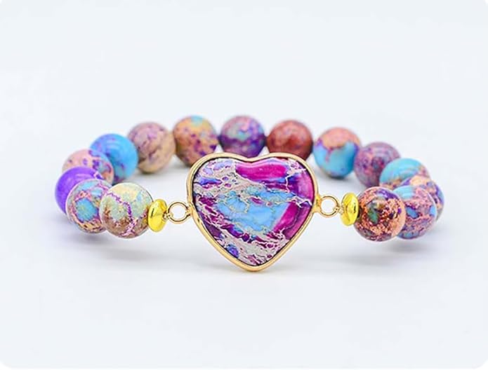 ZOSOJONA Women Wrap Bracelet Boho Natural Jasper Crystal Stone Beads Strand Bracelets