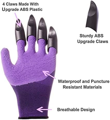 6 Pieces Garden Tools Set Planting Tools, Non-Slip Handle with Anti-Rust Trowel, Cultivator, Pruning Shear, Water Sprayer and Carrying Case, Gloves with Claws-PurrikoPets