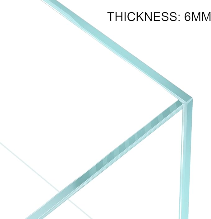 21 Gallon Rimless Aquarium Tall Tank, Ultra Clear Low Iron Big Fish Tank, L15.8×W15.8×H19.7 Glass Thickness 6mm with EVA Foam Leveling Mat-PurrikoPets