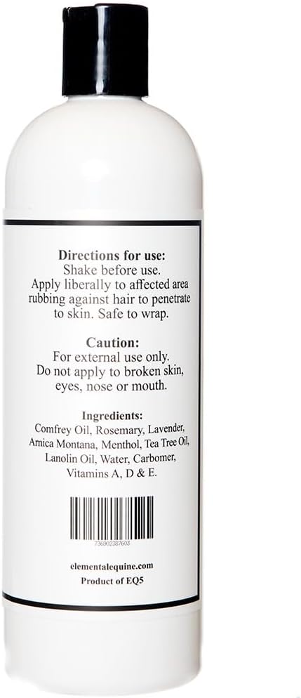 Elemental Equine Tendonel Freeze 16oz Liniment Rub for Horses - Soothe and Relax Tired Muscles While Providing Cooling Relief and Reduced Stiffness-PurrikoPets