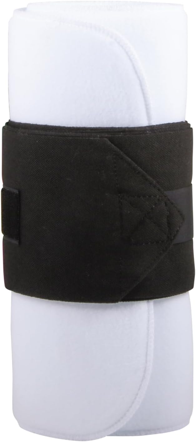 Dura-Tech Combo No Bow Leg Wraps for Horses | Perfect & Quick Bandage Application | Innovative Protection | Heavy-Duty Hook & Loop Closure | White & Black Combo-PurrikoPets