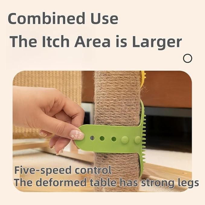 4-Pack Silicone Cat Brush Set, Pet Scratcher and Massager – Adjustable Pet Deshedding Brush, Bath Brush for Cats and Dogs, Suitable for Furniture Legs & Corners (4PCS (2 Yellow + 2 Green))-PurrikoPets