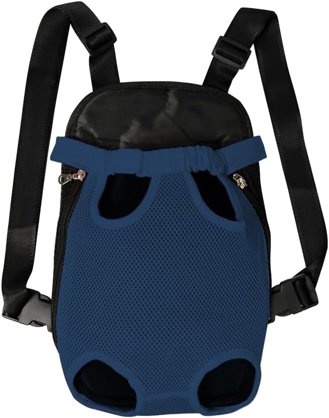 FEimaX Dog Carrier Backpack Pet Legs Out Front Cat Travel Bag, Adjustable Puppy Backpacks Carriers Hands-Free for Small Medium Dogs Cats Hiking Traveling Camping Daily Walking (Medium, Navy)-PurrikoPets