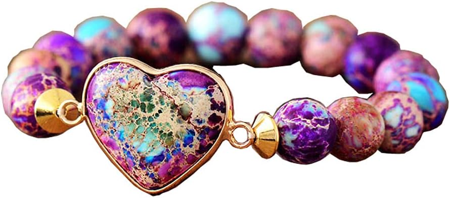 ZOSOJONA Women Wrap Bracelet Boho Natural Jasper Crystal Stone Beads Strand Bracelets